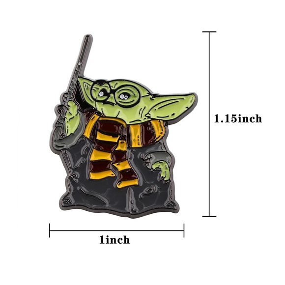Gryffindor Yoda Enamel Pin Star Wars Harry Potter Jedi Ultimate Movie Fan Badge - Picture 2 of 8